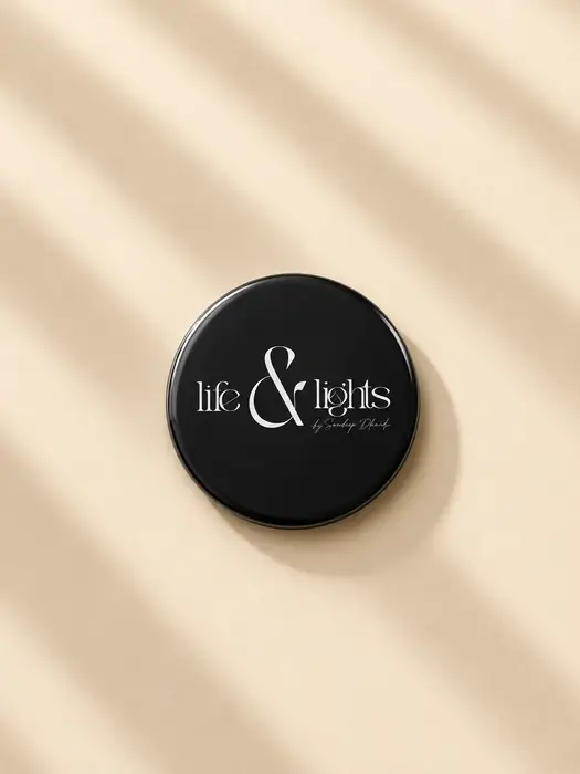 Premium black button badge